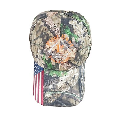 #ad First Hunt Foundation Mens One Size Camo American Flag Baseball Cap Hat Hunting $12.99