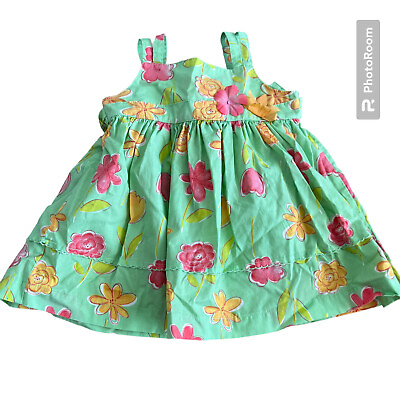 #ad Blueberi Boulevard Infant Girls Summer Floral Dress Size 12M Tie Back $8.99