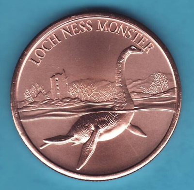 #ad LOCH NESS MONSTER Copper Round Coin 1 TROY oz. CRYPTOZOOLOGY Series INTAGLIO $9.50