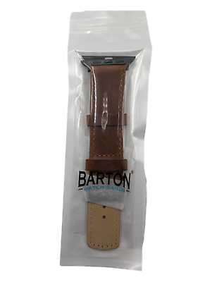 #ad BARTON Top Grain Leather Watch Bands Compatible with Apple 42MM Brown $14.99