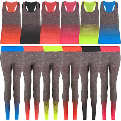 #ad Ladies Tank Vest or Full Length Leggings Women Fitness Yoga Sports Outfit S XXL GBP 6.98