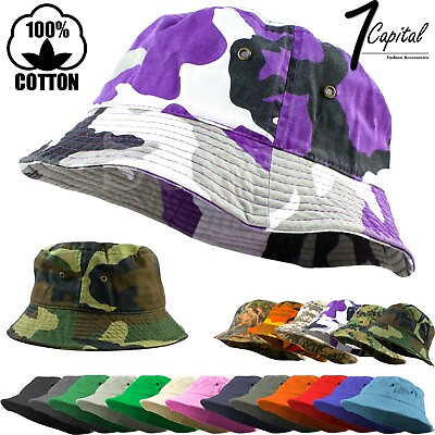 #ad Bucket Hat Cap Cotton Fishing Boonie Brim visor Sun Safari Summer Men Camping $9.99