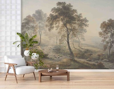 #ad 3D Landscape Oil Painting Vintage Self adhesive Removeable Wallpaper Wall Mural AU $249.99