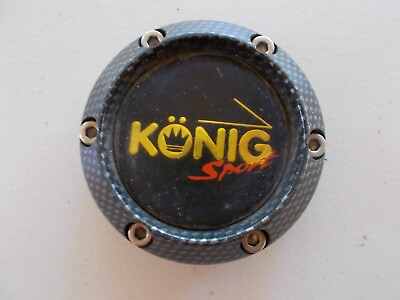 #ad KONIG Sports Wheels Custom Wheel Center Cap Black Gold Snap In 2 5 8quot; Part # N A $15.00