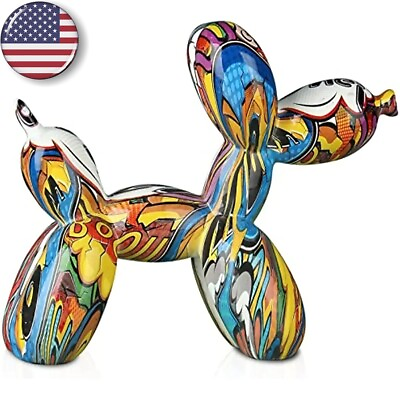 #ad Balloon Dog Animal Art Sculpture Abstract Graffiti Fashion Resin Craft Colorful $49.99