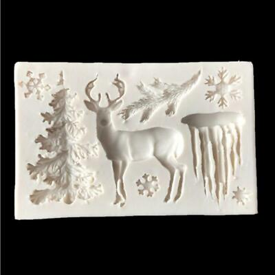 #ad Silicone Mold Cupcake Topper Winter Deer Fondant Mould Cake Decorating Tools Diy $7.69
