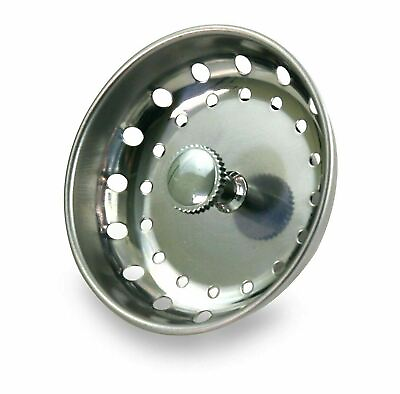 #ad EverFlow Kitchen Sink Strainer Stopper Stainless Steel Drain Basket Waste Plug $6.99