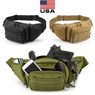 #ad Concealed Carry Fanny Pack Holster Tactical Military Pistol Waist Pouch Gun Bag $15.99