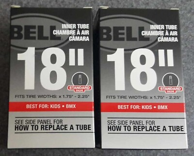#ad Lot of 2 Bell 18quot; Bicycle Inner Tube BMX amp; Kids Tire Width 1.75quot; 2.25quot; Standard $14.95