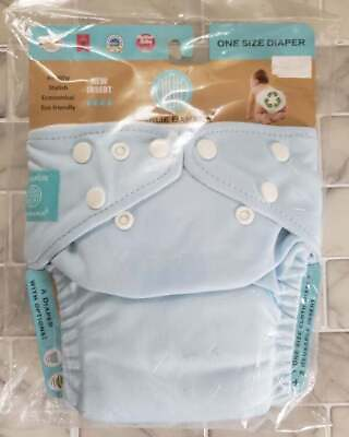 #ad Charlie Banana One Size Baby Diaper Blue Reusable Washable Cloth Snap Closure $17.95