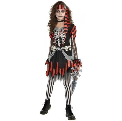 #ad Skele Punk Pirate Halloween Costume Kids Girl’s Size Small S 4 6 Years NEW NWT $29.95