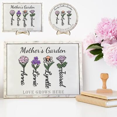 #ad Customized Birth Month Flower Personalized Grandma#x27;s Garden Gift Wood Nice $25.14