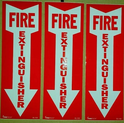 #ad 🤡🔥🧯 3pk 4x12 vinyl fire extinguisher sign self adhesive WOW WHAT A DEAL🔥 $2.77