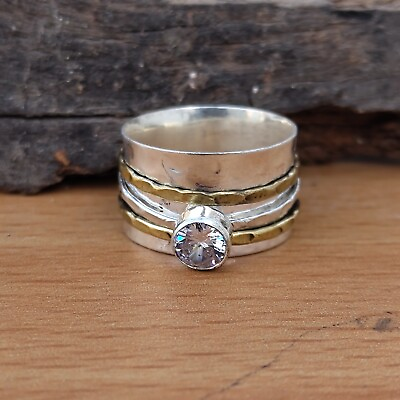 #ad Natural Crystal Gemstone 925 Sterling Silver Fantastic Engagement Gift Ring D270 $9.78