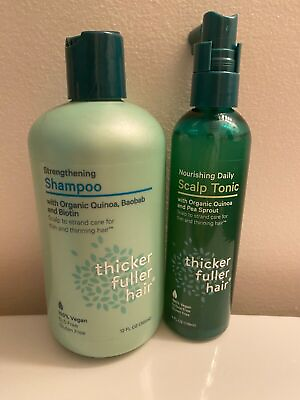 #ad Thicker Fuller Hair Shampoo amp; Scalp Tonic Vegan SLS Sulfate Free for Fine Hair $8.75
