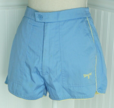 #ad Spalding Shorts Men#x27;s Size 32 Baby Blue Pockets Logo Vintage $13.99