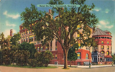 #ad Savannah GA Georgia Hotel De Soto Advertising Vintage Postcard $6.39