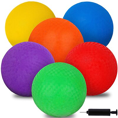 #ad 6 Pack Inflatable Dodge Balls Rubber Playground Balls for Indoor Outdoor Games $34.50