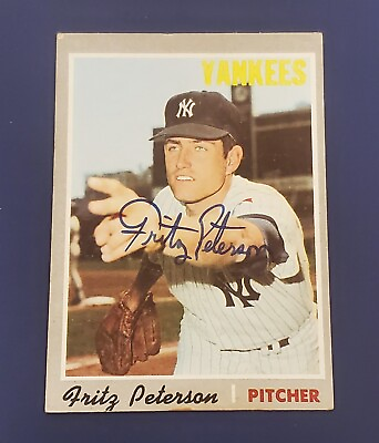 #ad 1970 Topps #142 FRITZ PETERSON Autograph Signed Card New York Yankees $19.99