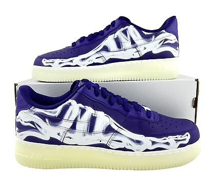 #ad Nike Air Force 1 Purple Skeleton Mens Size 11 Sneakers Halloween 2022 CU8067 500 $219.99