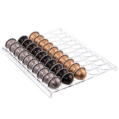 #ad Clear Coffee Pod Holder Storage Tray 15.75quot;l X 12.6quot;h For Vertuoline Capsule Dra $30.76
