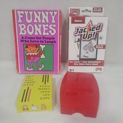 #ad Family Card Game Lot of 4 Taco Cat Funny Bones Sting Jacked Up **Read Descript** $19.98