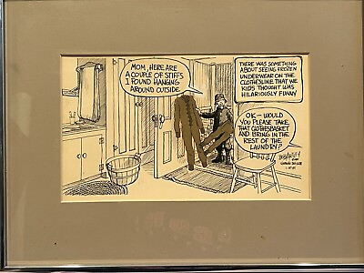 #ad George Robert Bob Artley 1917 2011 Original Drawing Jan 30 1981 Framed $499.99