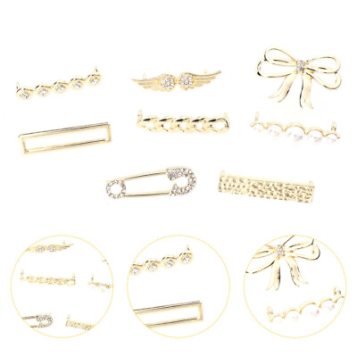 #ad 8pcs Shoes Strap Hook Accessory Shoe Tag Rhinestone Buckle Decors for Shoelace $11.11
