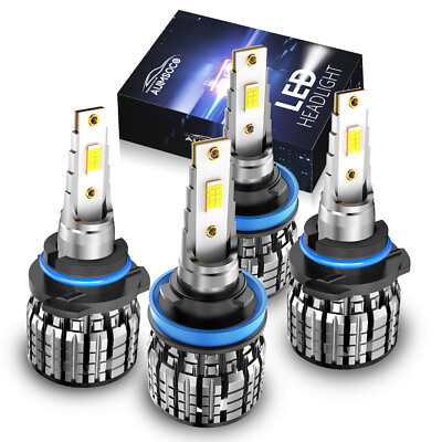 #ad 9005H11 LED Headlights Super Bright Bulbs Kit 6500k White 16000LM High Low Beam $59.99