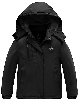#ad Wantdo Girls Waterproof Winter Coat Insulated Rain Coats Snow Jacket Fleece Hood $65.98