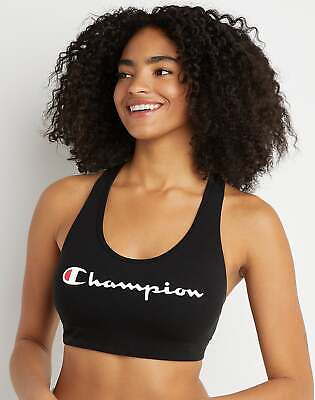 #ad Champion Sports Bra The Authentic Script Logo Women#x27;s Moderate Support Wicking $22.50