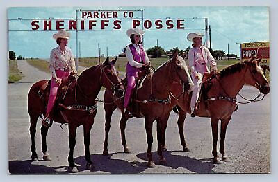 #ad J92 Weatherford Texas Postcard Chrome Parker Co Sheriff Posse 513 $9.20
