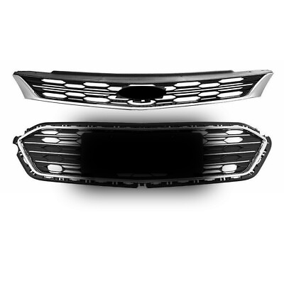 #ad Front Upper Grill Middle Lower Grille For Chevrolet Cruze 2016 2018 Chrome Style $53.13