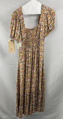 #ad So Floral Dress Yellow Women’s Size Small NWT $29.99