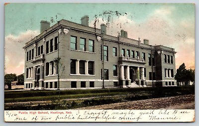 #ad Vintage Postcard NE Hastings Public High School c1906 Open Back 11532 $2.07
