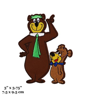 #ad Yogi Bear And Boo Boo Bear Cartoon Characters Embroidered Iron On Patch $4.99