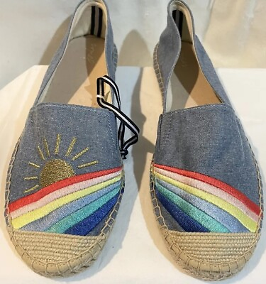#ad Joules Shelbury Ebroidered Rainbow Espadrille Slip On Flats Women’s Size 9 NEW $24.99