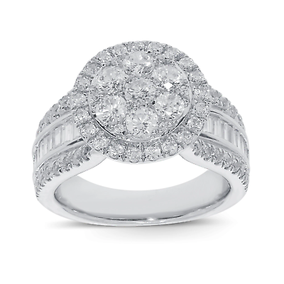 #ad 10K WHITE GOLD 2.25 CARAT WOMEN REAL DIAMOND ENGAGEMENT RING WEDDING RING BRIDAL $1040.00
