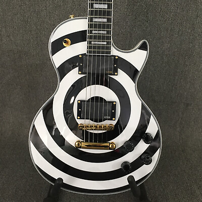 #ad Custom Whiteamp;Black Body Zakk LP Electric Guitar Black Fretboard Gold Parts 2EMG $266.56