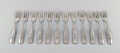 #ad Hans Hansen silverware number 2. Set of 12 pastry forks in all silver. $670.00