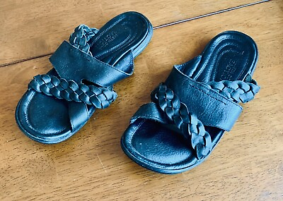 #ad Kenneth Cole Men#x27;s Sandals Slide Black Leather Size 9 $19.95