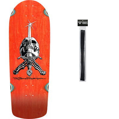 #ad Powell Peralta Skateboard Deck OG Snub Rodriguez Skull and Sword Orange Old Sch $89.95