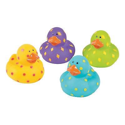 #ad Bright Pattern Rubber Duckies Toys 12 Pieces $14.56