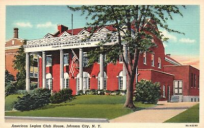 #ad Vintage Postcard American Legion Clubhouse Building Johnson City New York NY $12.78