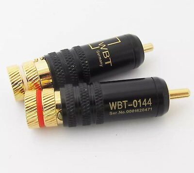 #ad 2 x High quality Gold plating RCA plug lock Soldering Audio Video plug Connector $7.99