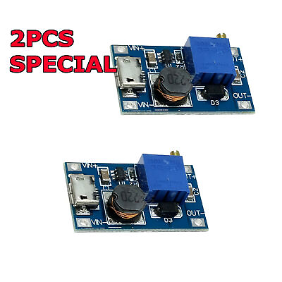 #ad 2pcs DC DC Micro USB Step Up Boost Module 2 24V IN 5 28V Output Power Converter $2.99
