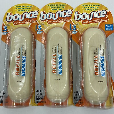 #ad 3 Bounce Dryer Bar Refill 9 Month Supply Outdoor Fresh Scent 1.92 oz. 5in1 NOS $99.99