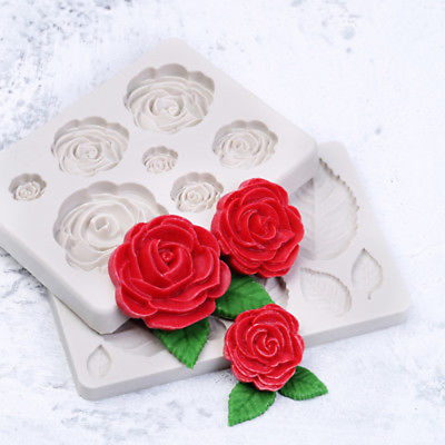 #ad 3d rose flower silicone fondant chocolate mould cake decor sugarcraft mold H $6.77