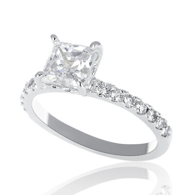 #ad 3 1 4 Carat Ladies Princess Cut Moissanite Diamond Engagement Ring D F VVS1 14K $1640.50