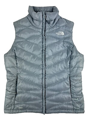 #ad The North Face Womens 550 Goose Down Puffer Vest Jacket Light Blue Outdoor Sz M $19.95